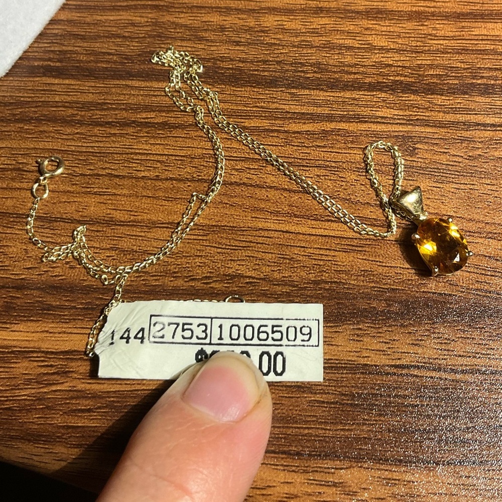 14k Gold Dainty Topaz Necklace NWT - Picture 10 of 12
